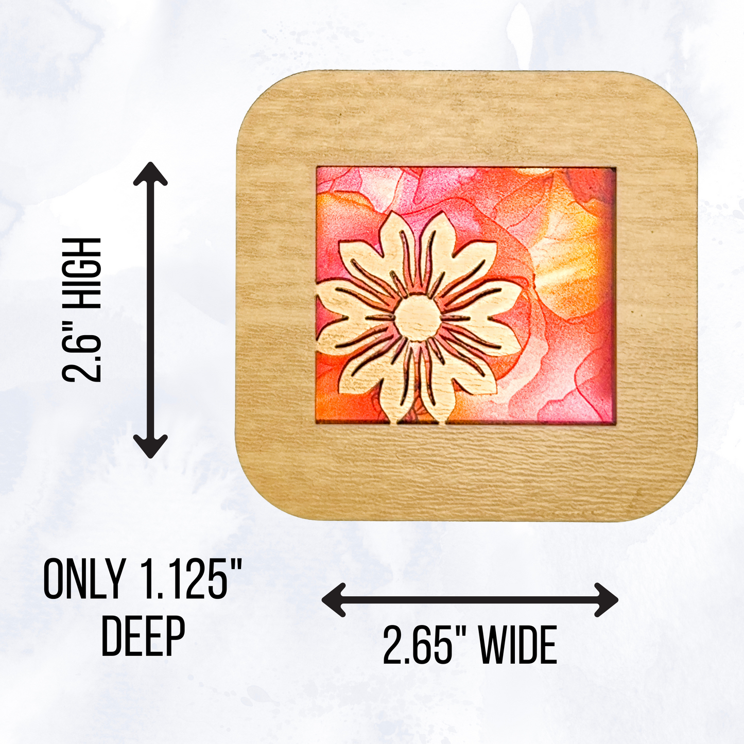 Flower Night Light with Floral Watercolor Background