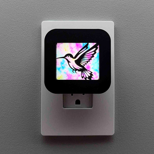 Hummingbird Night Light with Watercolor Background
