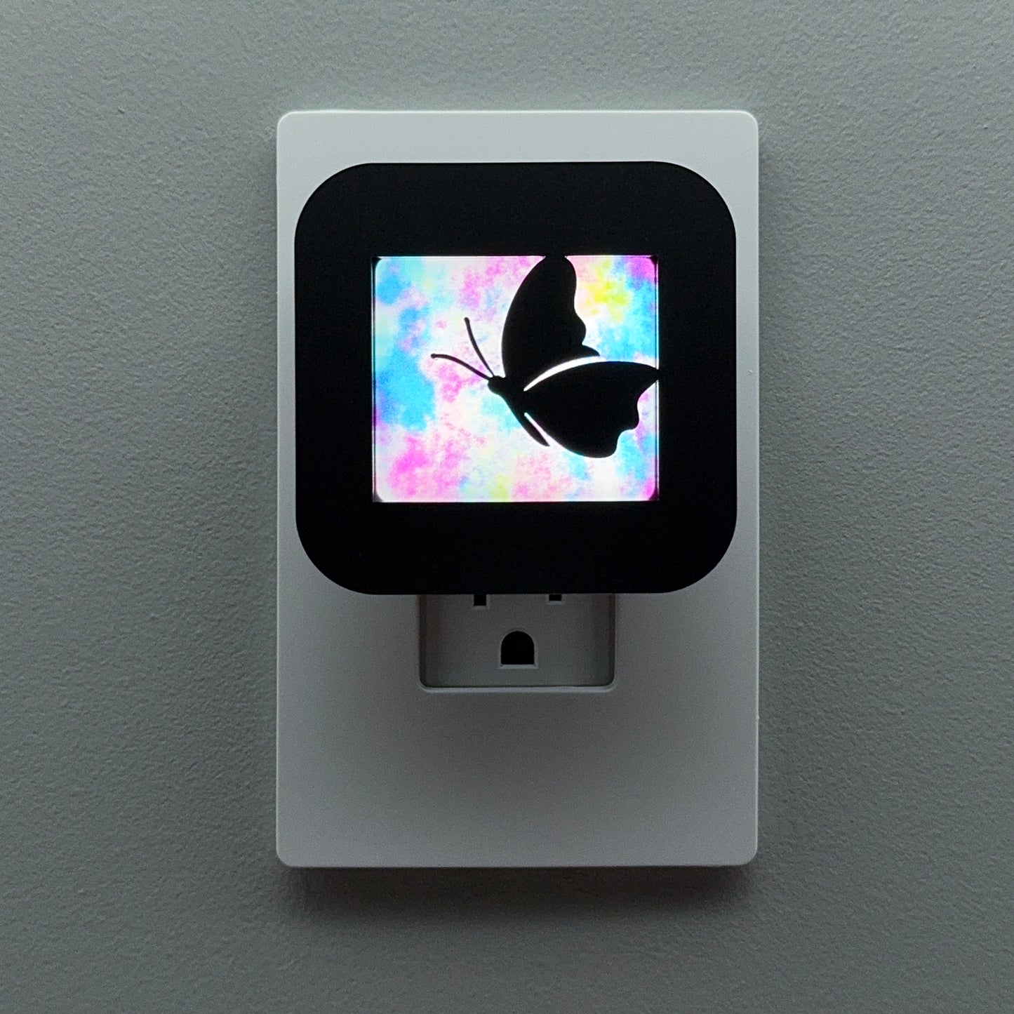 Butterfly Night Light with Watercolor Background