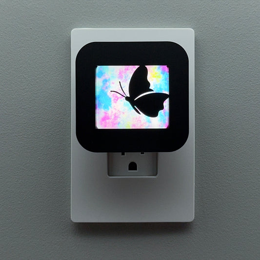 Butterfly Night Light with Watercolor Background