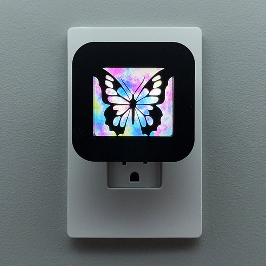 Butterfly Night Light with Watercolor Background