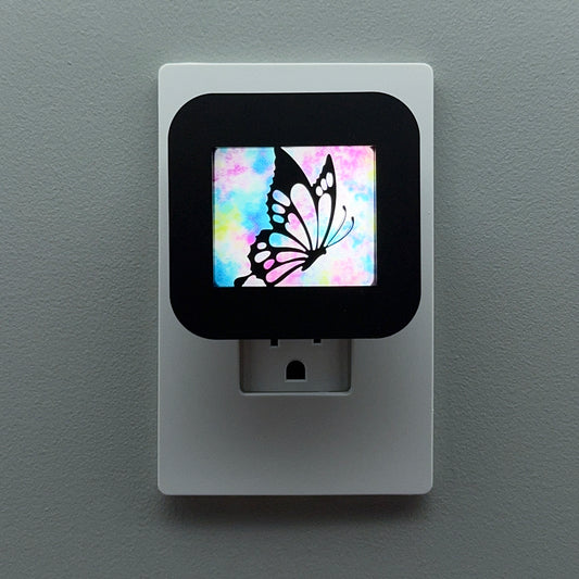 Butterfly Night Light with Watercolor Background