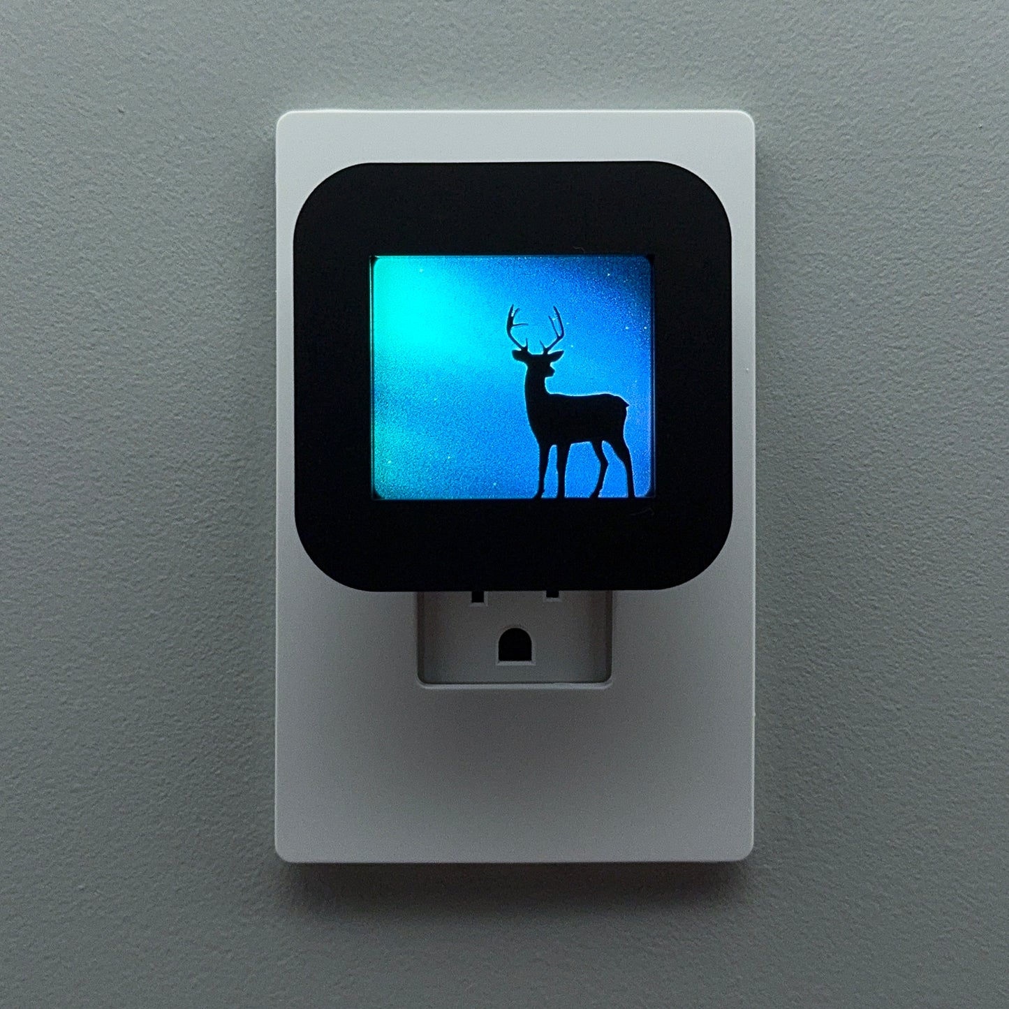 Deer Night Light with Northern Lights Background
