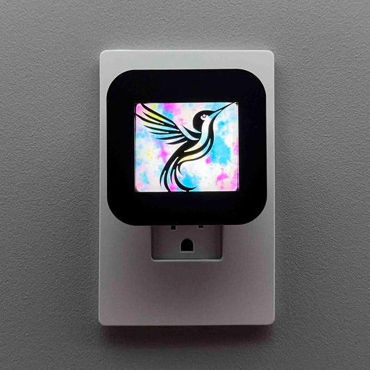 Hummingbird Night Light with Watercolor Background
