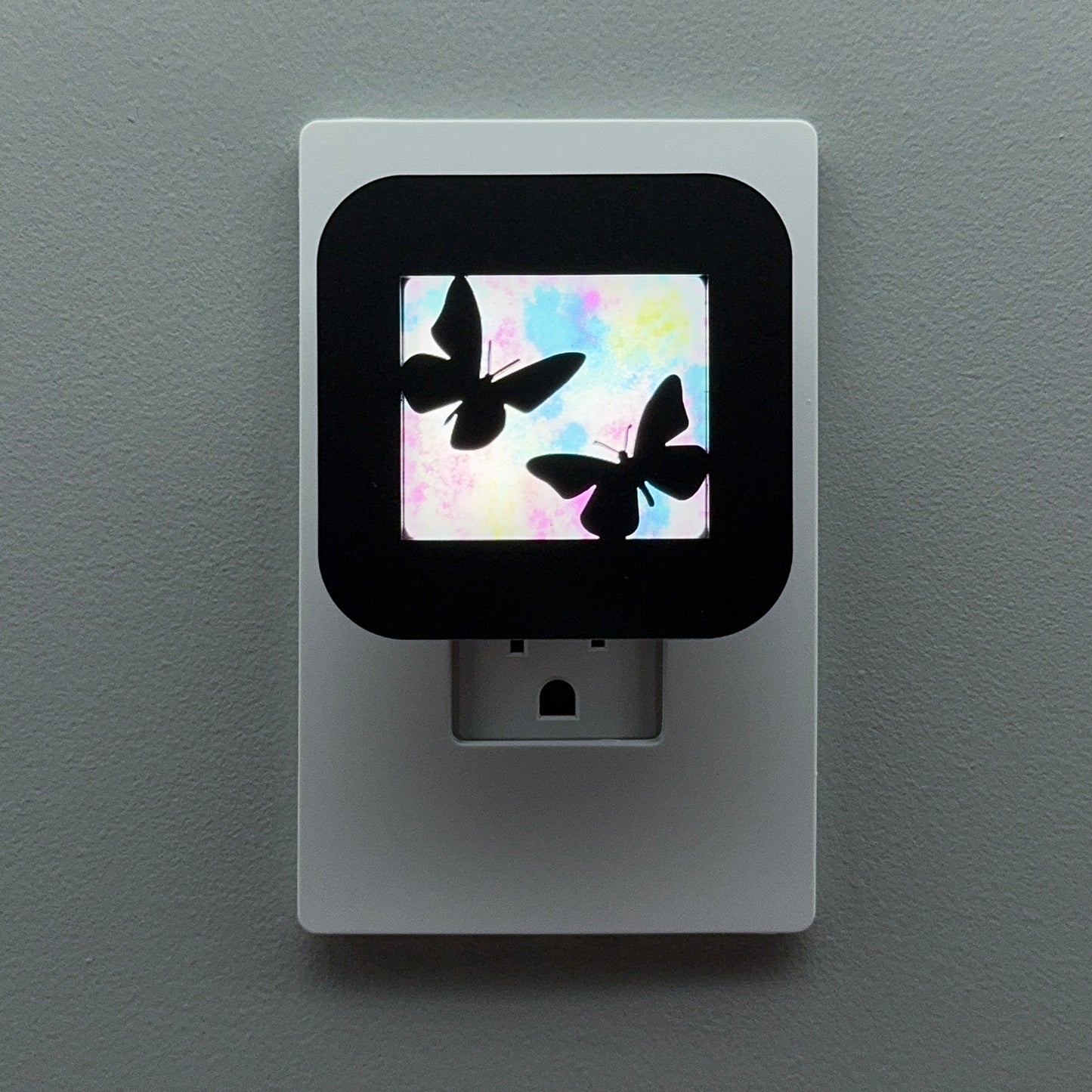 Butterfly Night Light with Watercolor Background