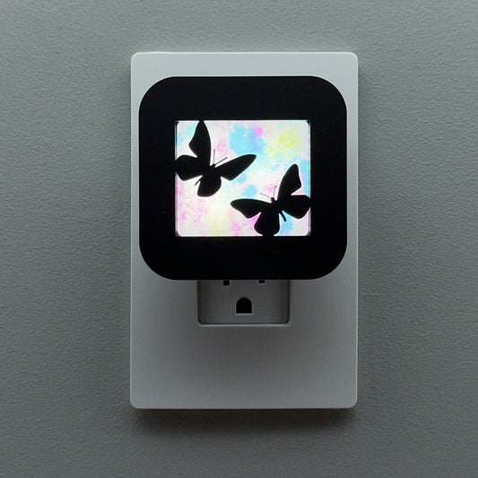 Butterfly Night Light with Watercolor Background