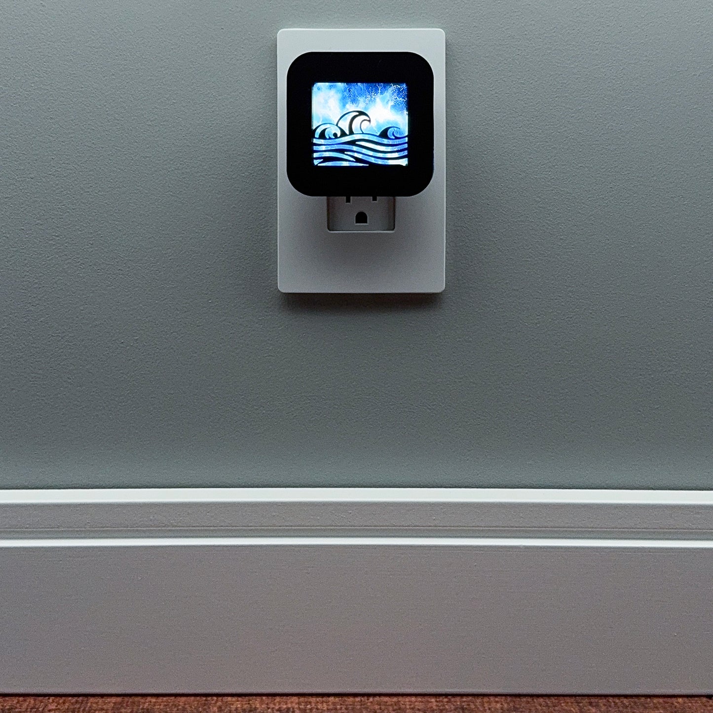 Waves Night Light with Ocean Background