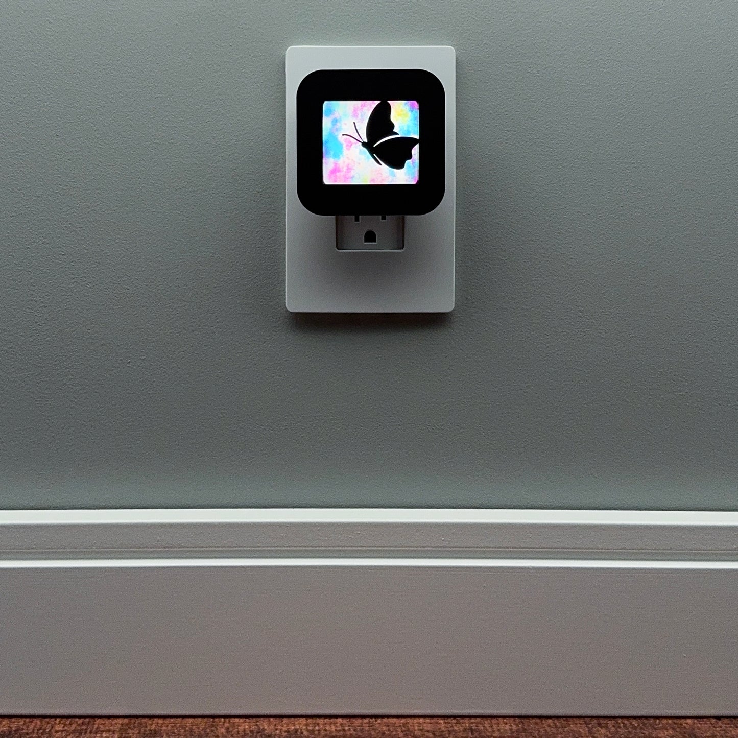 Butterfly Night Light with Watercolor Background