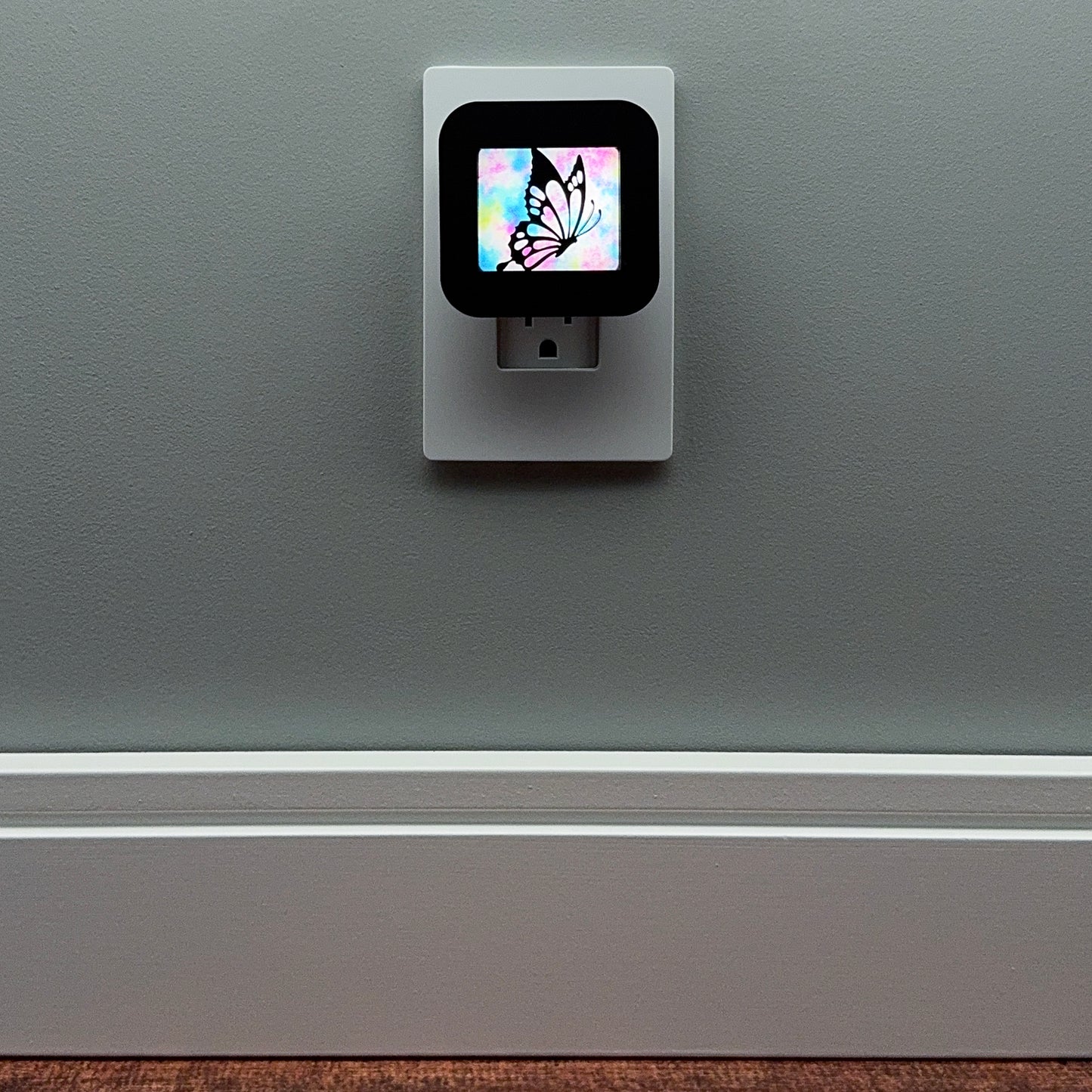 Butterfly Night Light with Watercolor Background