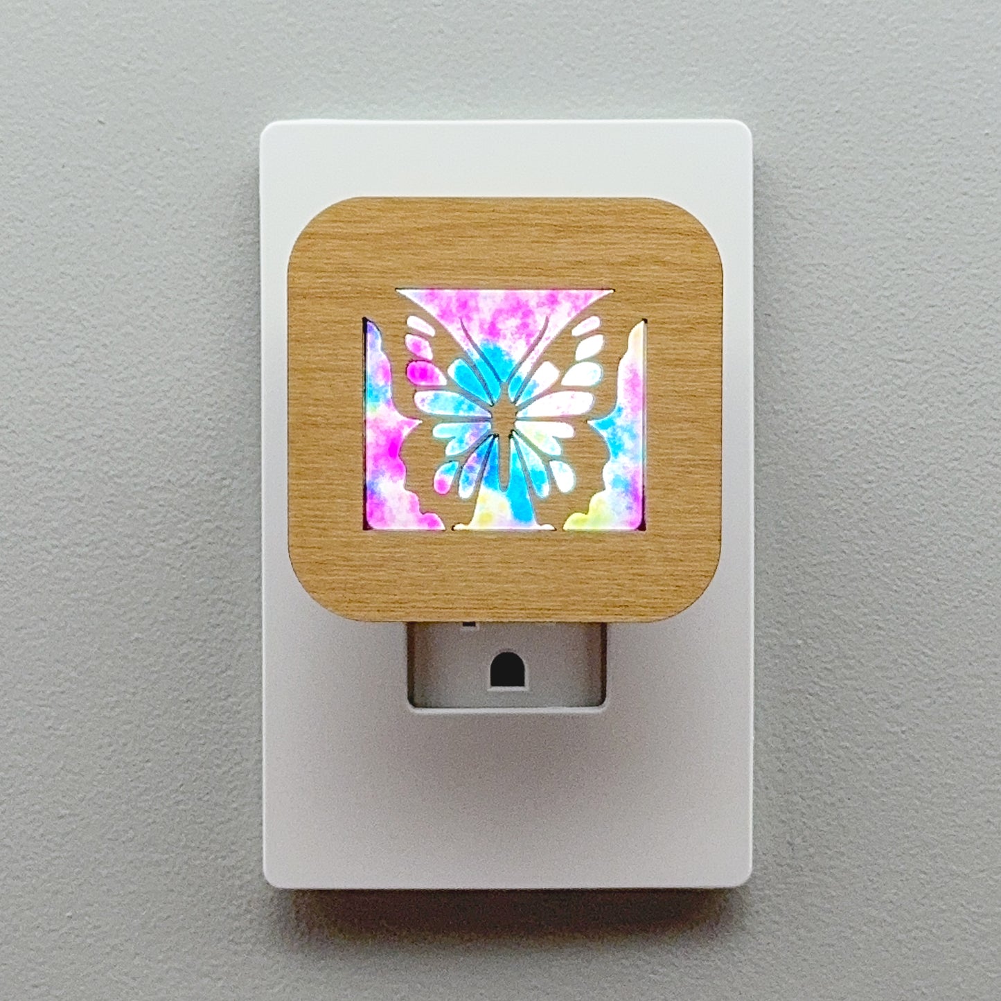 Butterfly Night Light with Watercolor Background