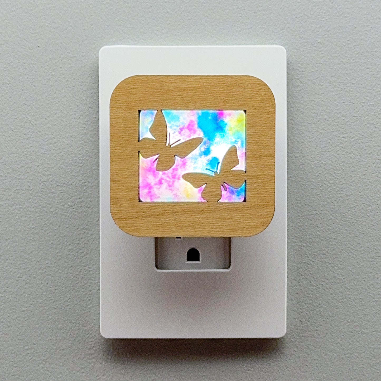 Butterfly Night Light with Watercolor Background