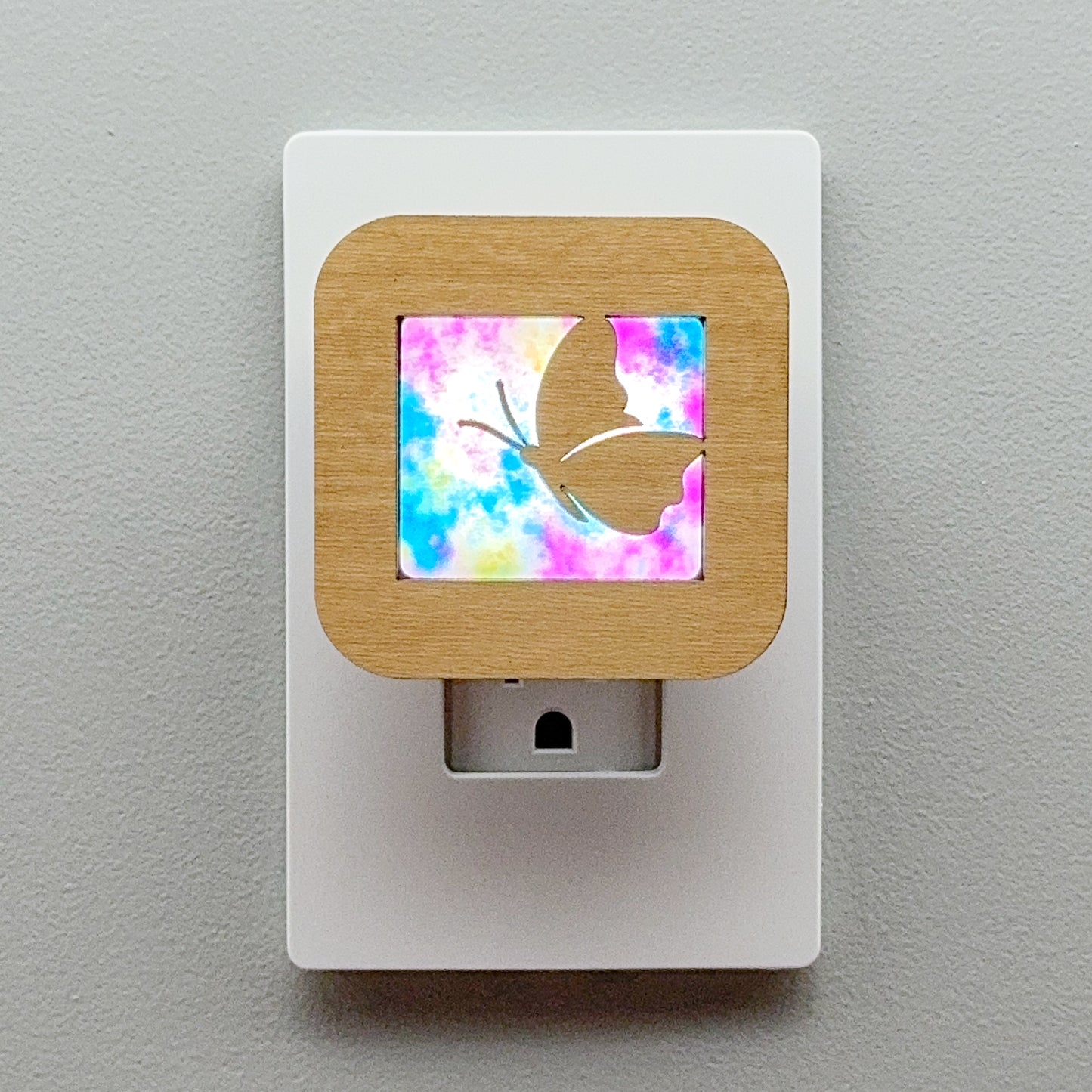 Butterfly Night Light with Watercolor Background