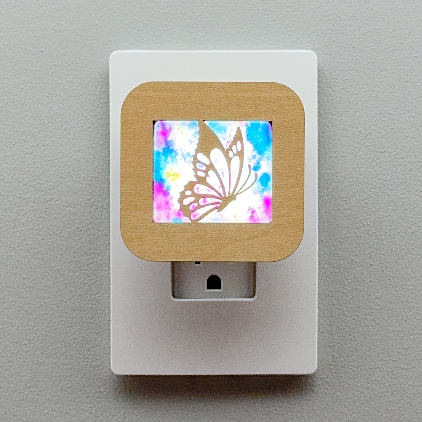 Butterfly Night Light with Watercolor Background