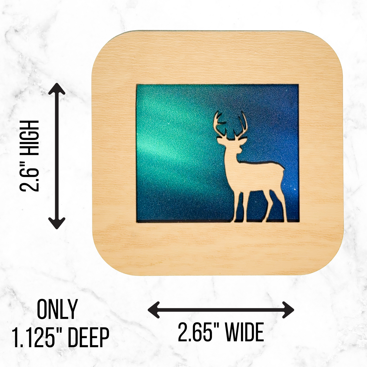Deer Night Light with Northern Lights Background