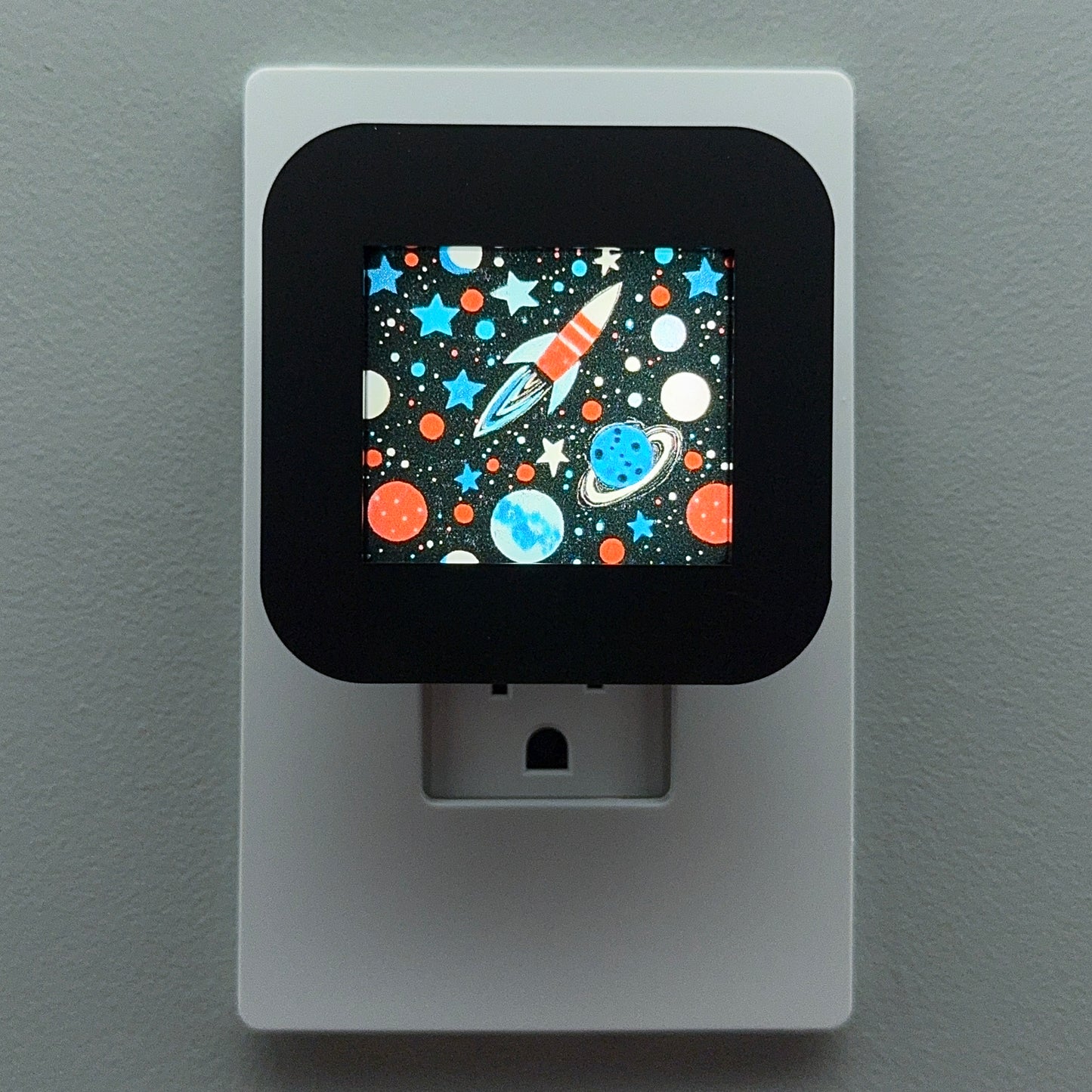 Space, Rocket Ship and Planets Night Light