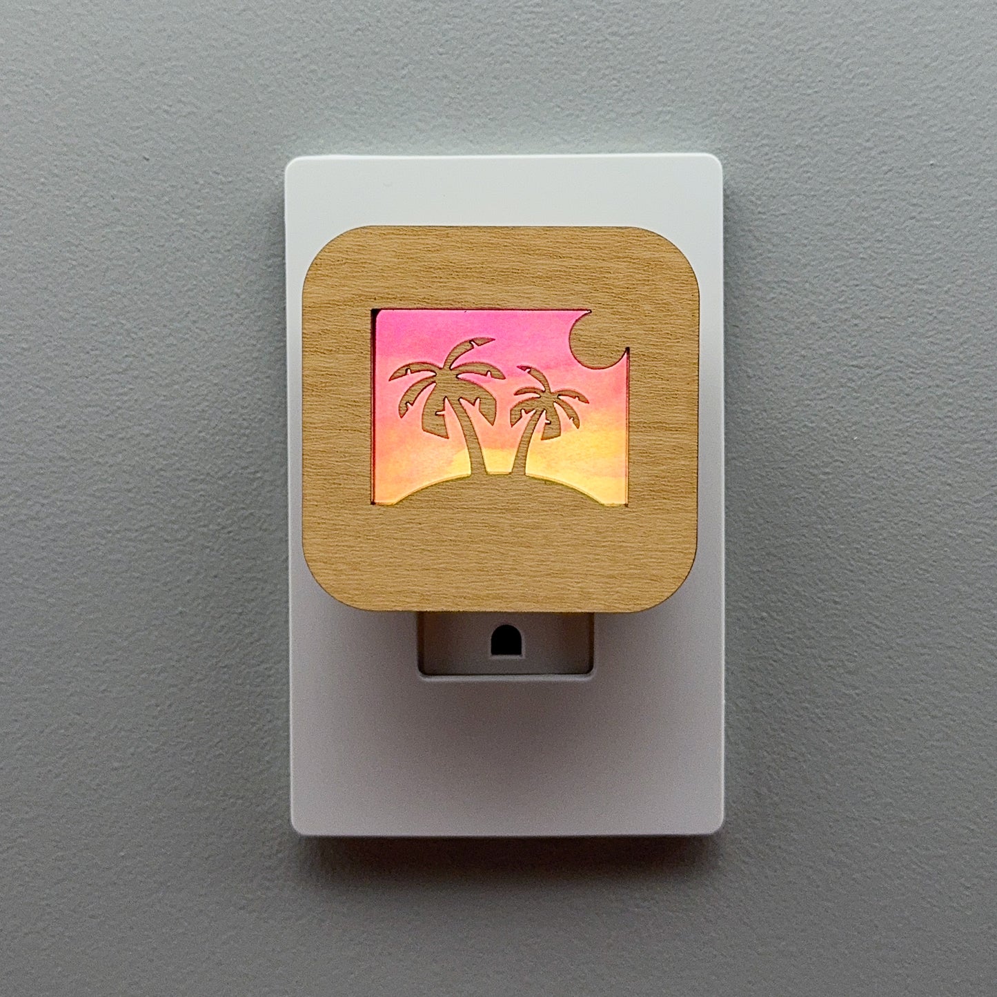 Beach Night Light with Sunset Background