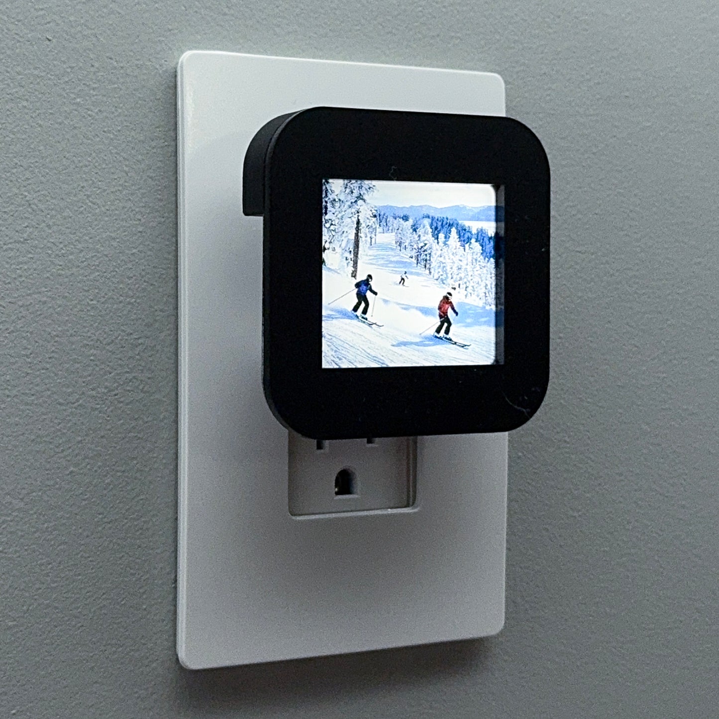 Snowy Mountain Skiing Night Light