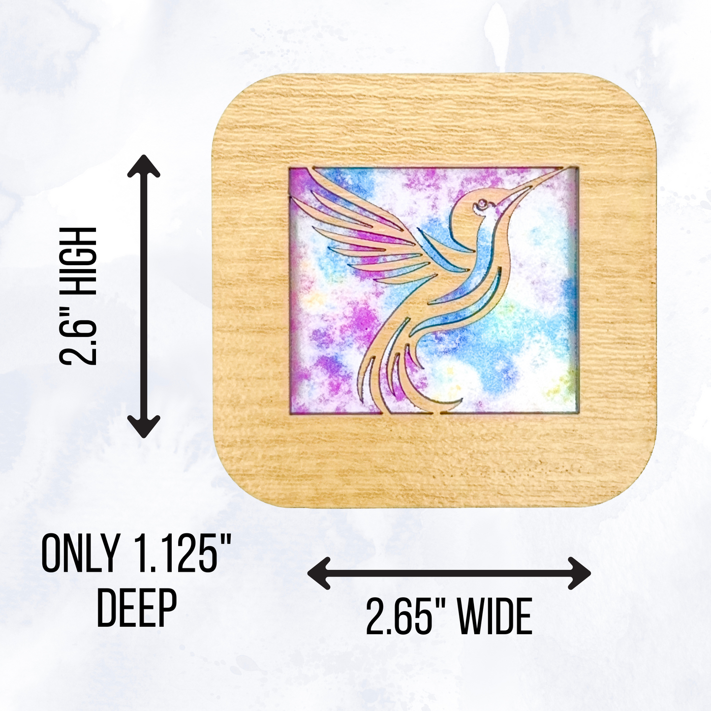 Hummingbird Night Light with Watercolor Background