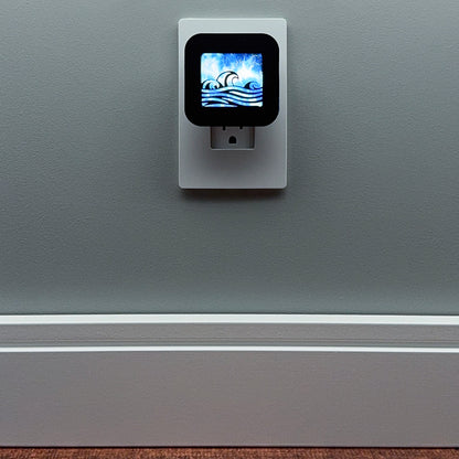 Waves Night Light with Ocean Background