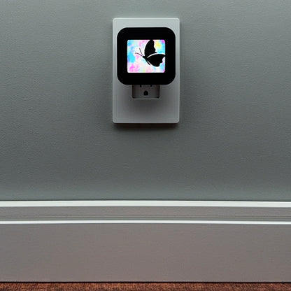 Butterfly Night Light with Watercolor Background