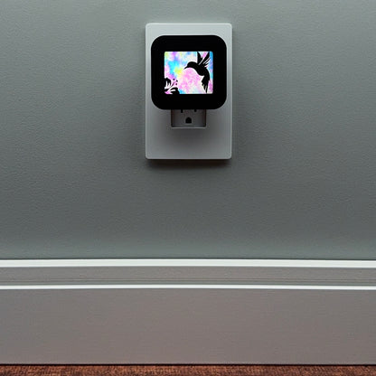 Hummingbird Night Light with Watercolor Background