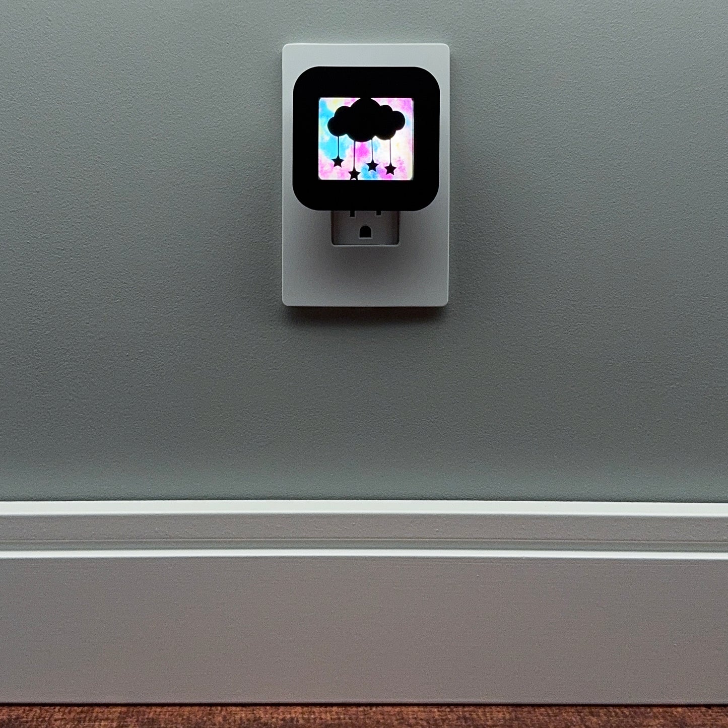 Baby Nursery Night Light - Cloud with Falling Stars