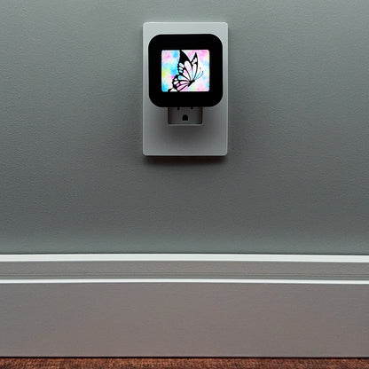 Butterfly Night Light with Watercolor Background