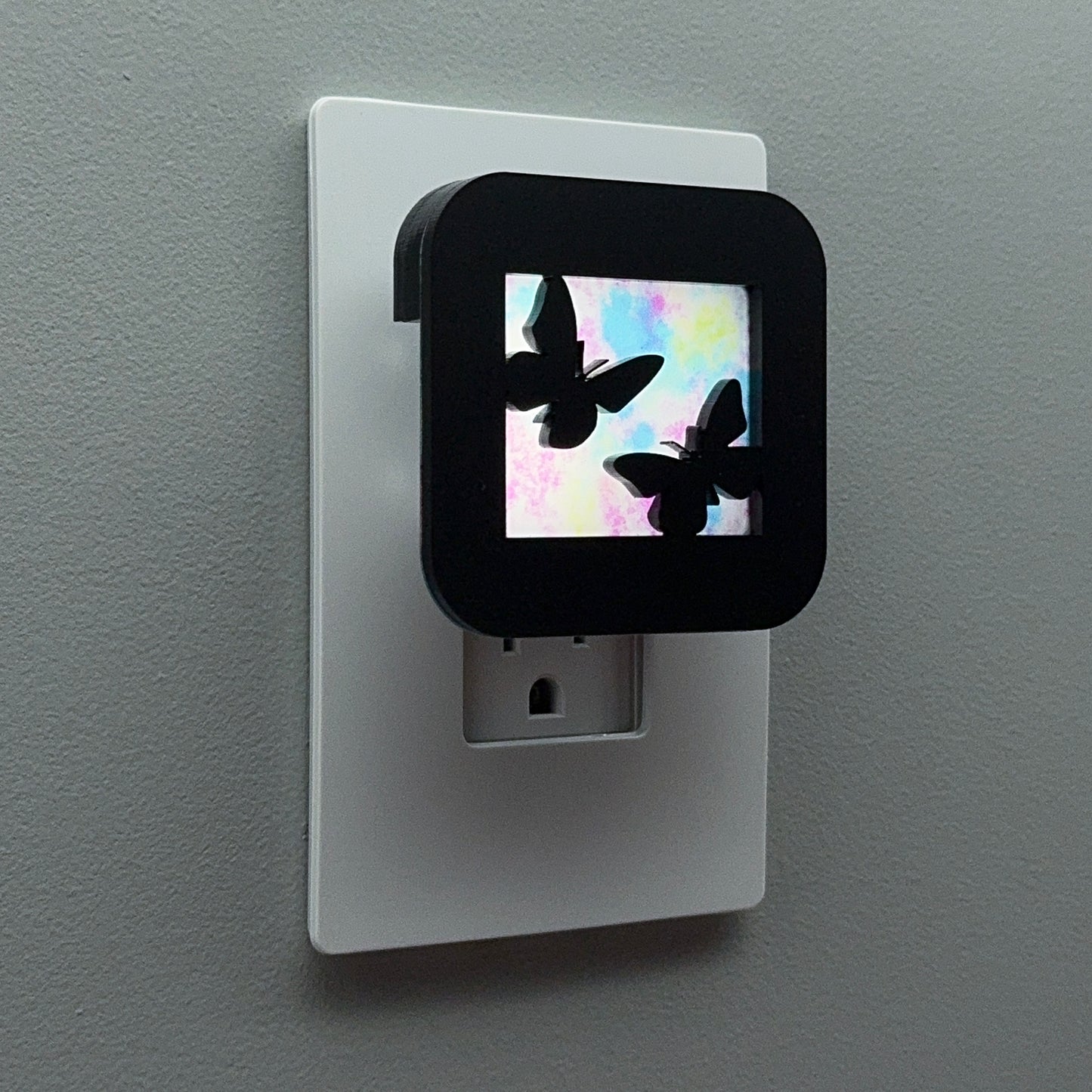 Butterfly Night Light with Watercolor Background