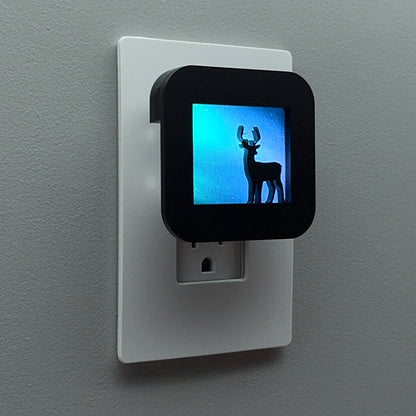 Deer Night Light with Northern Lights Background