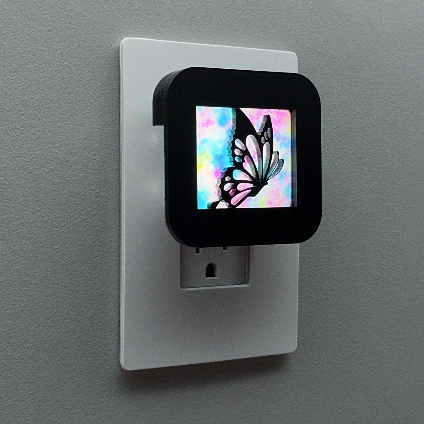 Butterfly Night Light with Watercolor Background