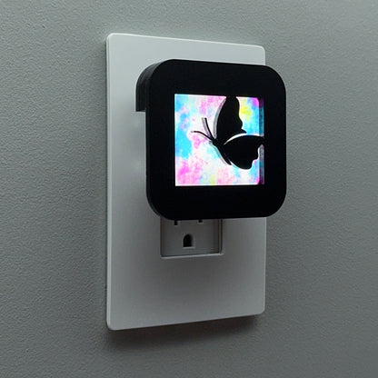 Butterfly Night Light with Watercolor Background