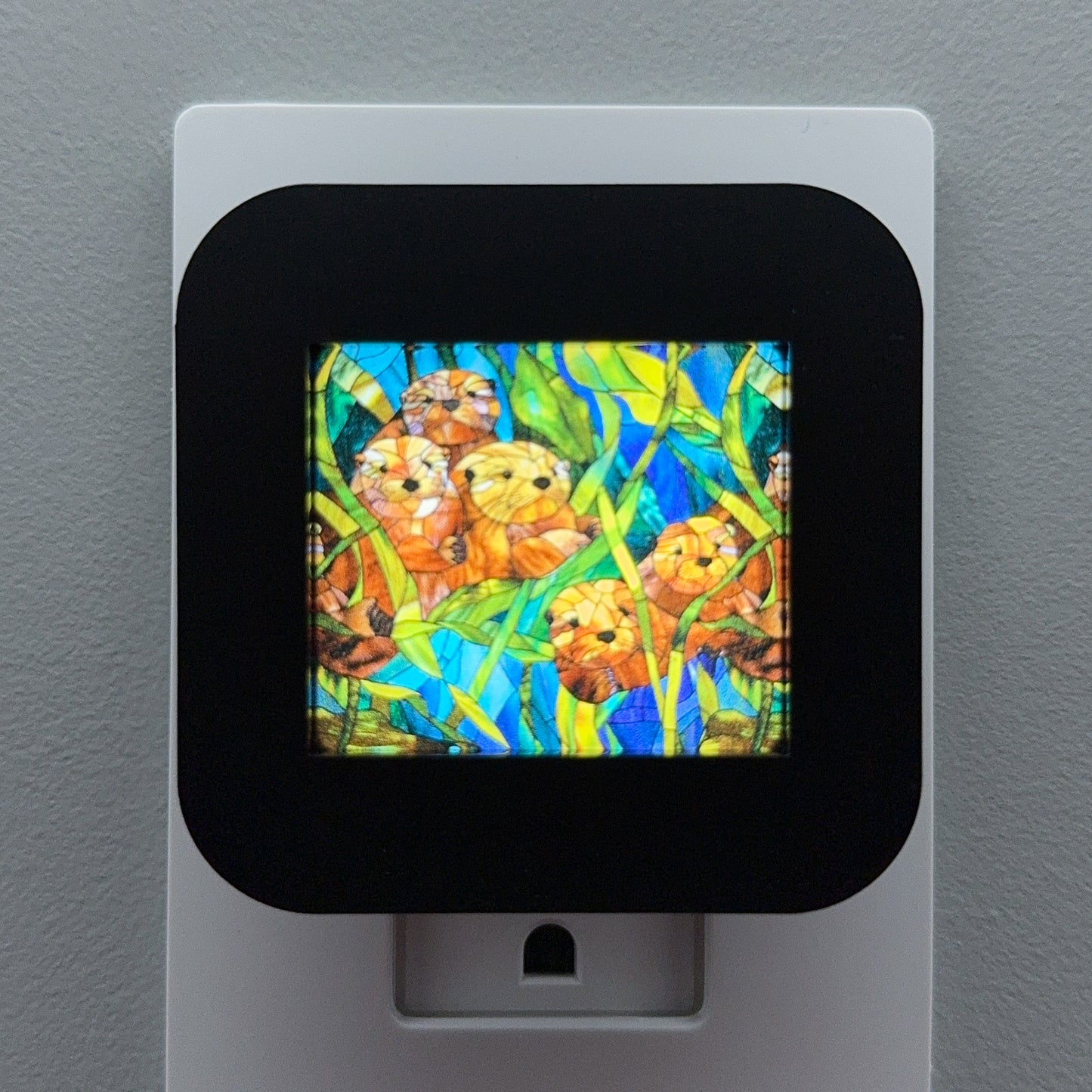 Otter Faux Stained Glass Night Light