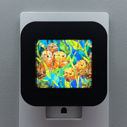 Otter Faux Stained Glass Night Light