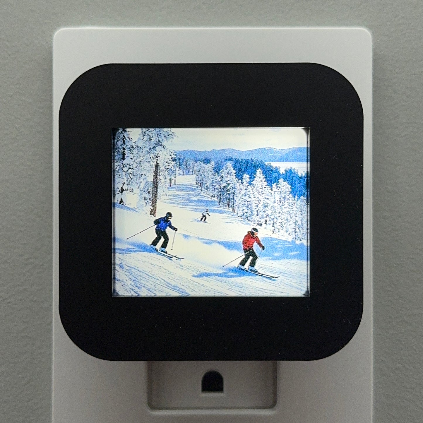 Snowy Mountain Skiing Night Light