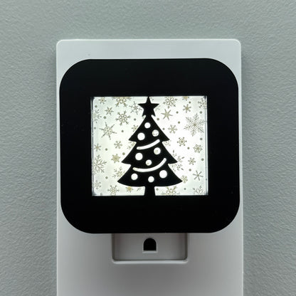 Snowy Christmas Tree Night Light