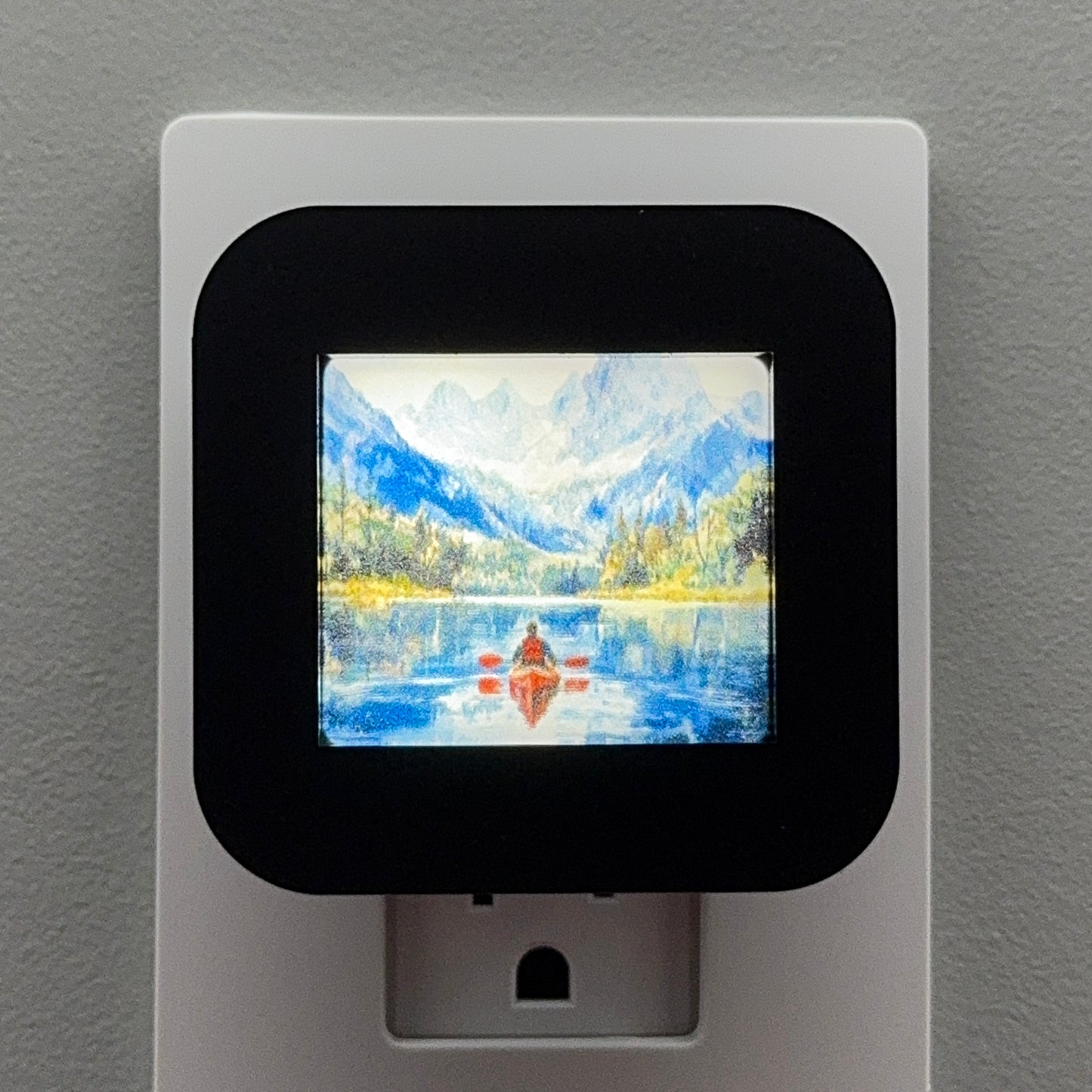 Kayak on Mountain Lake Night Light