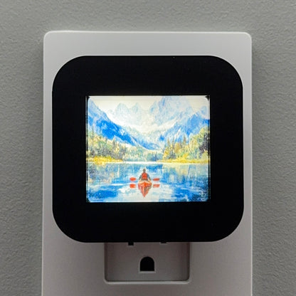 Kayak on Mountain Lake Night Light
