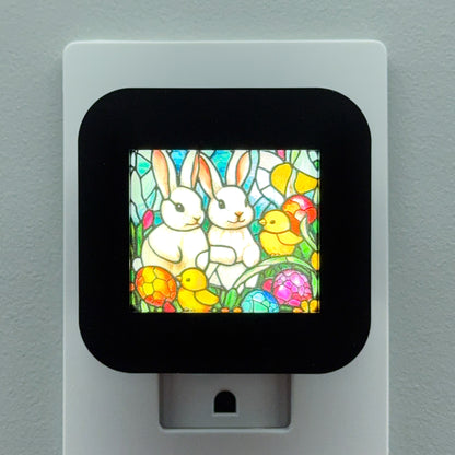 Easter Bunny Faux Stained Glass Night Light