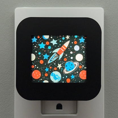 Space, Rocket Ship and Planets Night Light