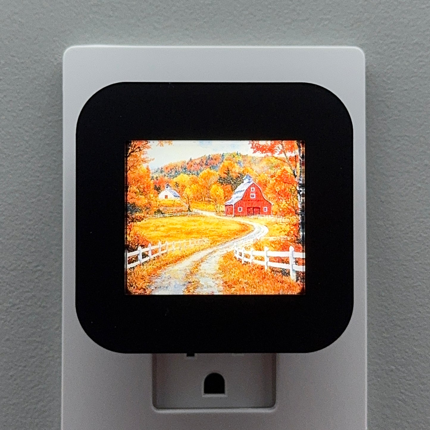 Rustic Red Barn Autumn Scene Night Light