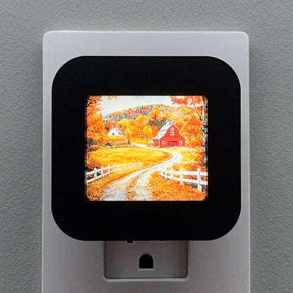 Rustic Red Barn Autumn Scene Night Light