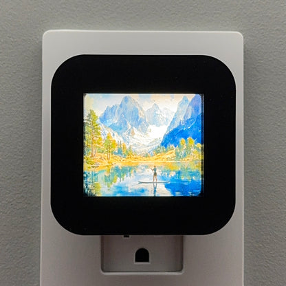 Paddleboarder on Mountain Lake Night Light