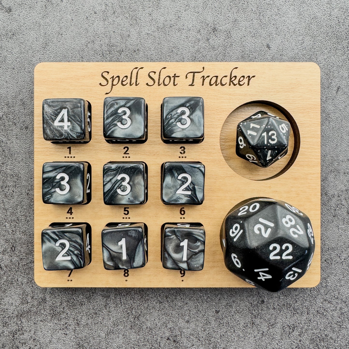Dice Spell Slot Tracker - D30 Size for Higher Stat Characters