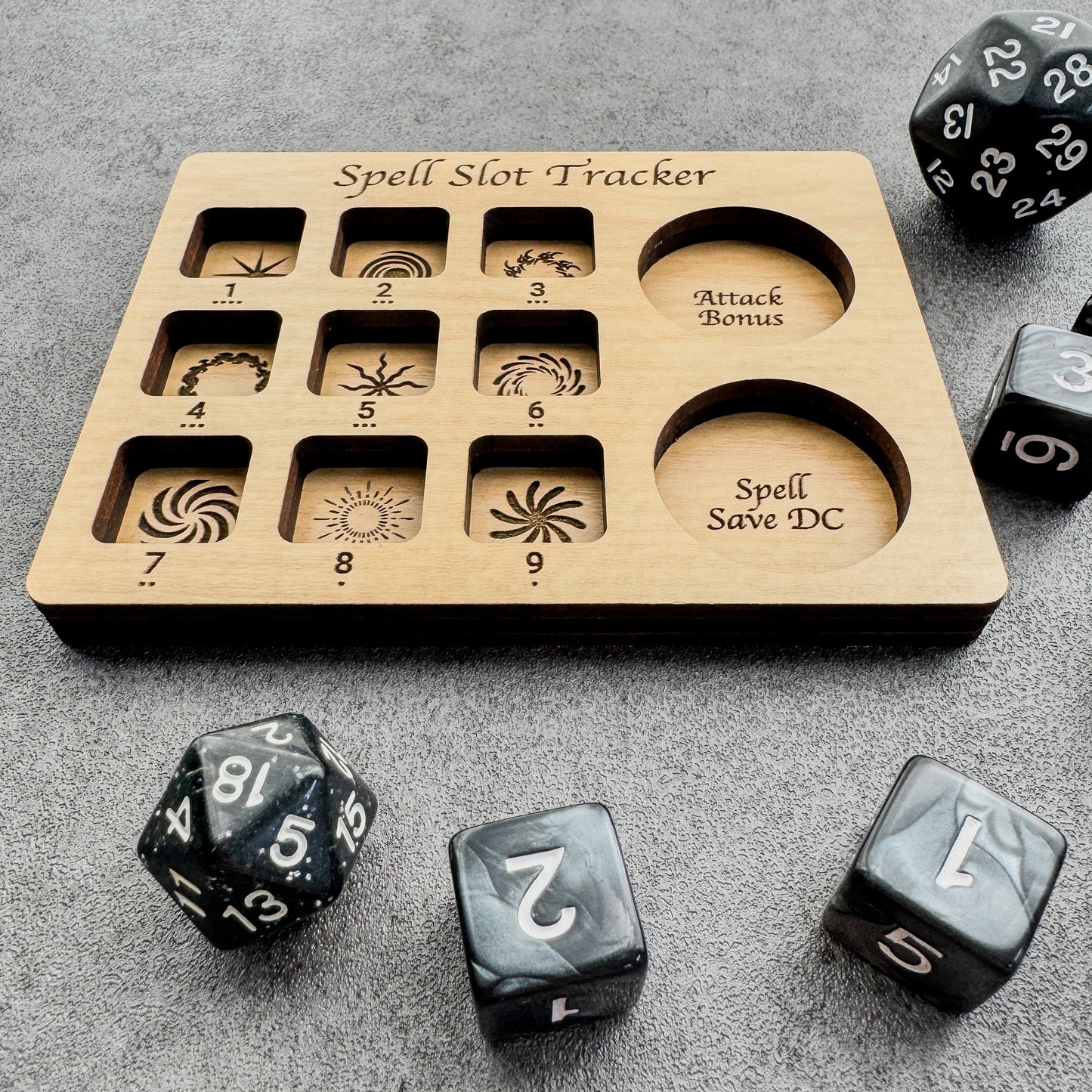 Dice Spell Slot Tracker - D30 Size for Higher Stat Characters