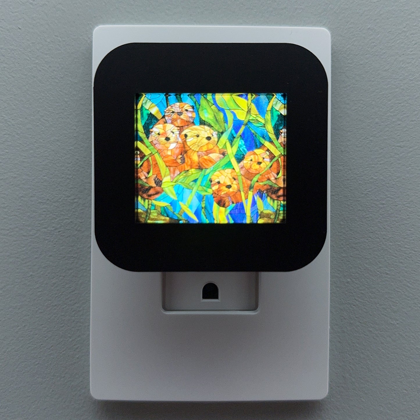 Otter Faux Stained Glass Night Light