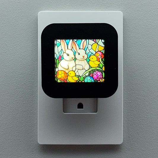 Easter Bunny Faux Stained Glass Night Light