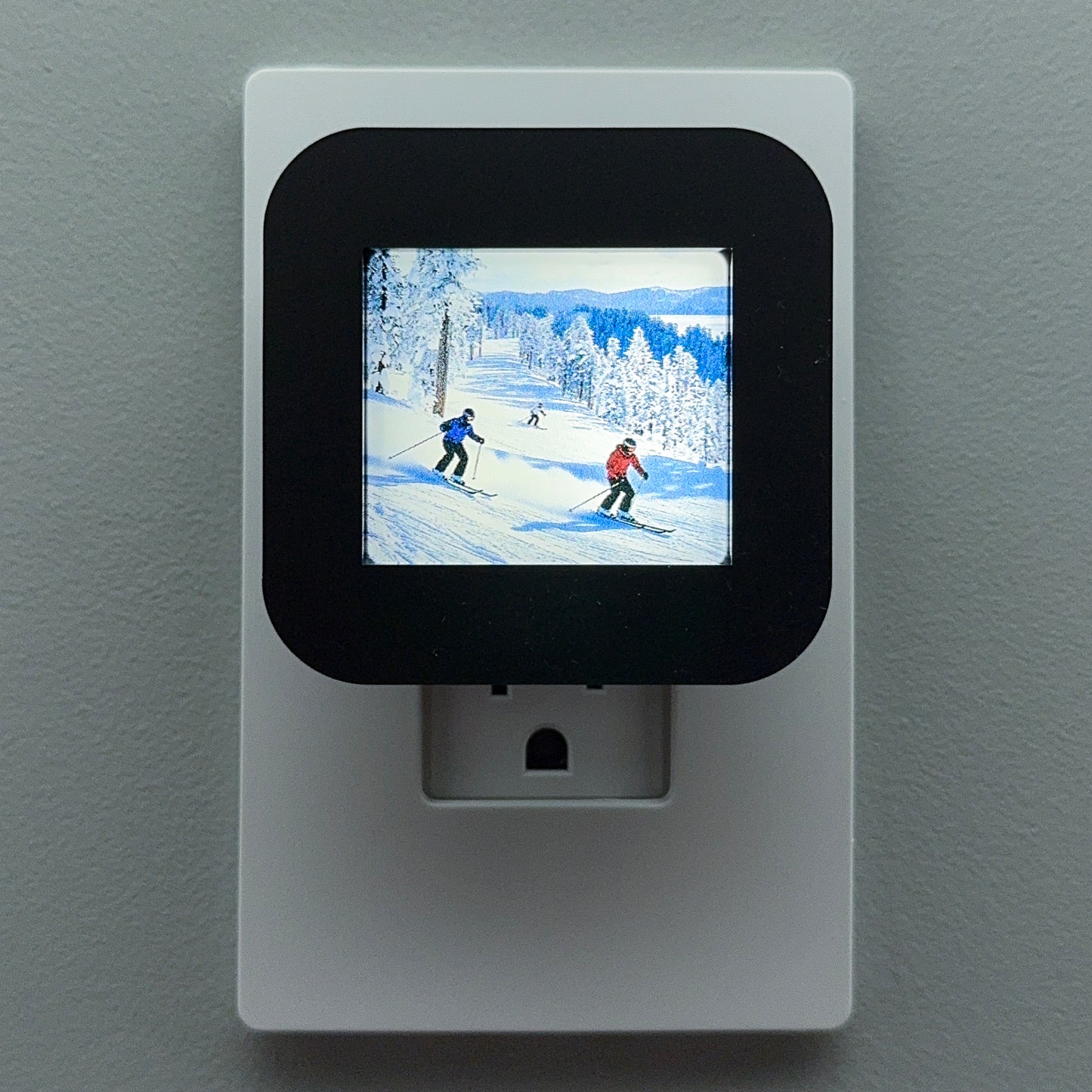 Snowy Mountain Skiing Night Light