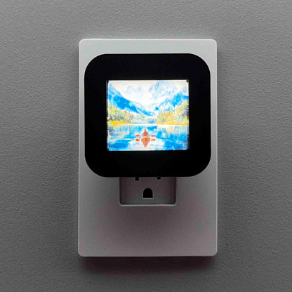 Kayak on Mountain Lake Night Light