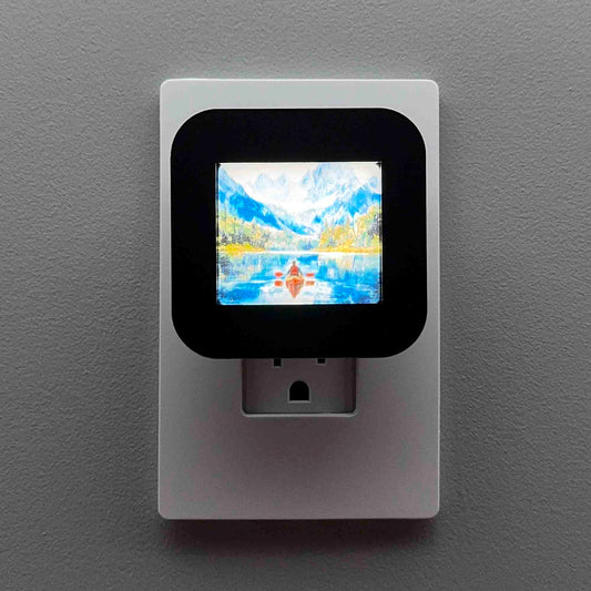 Kayak on Mountain Lake Night Light