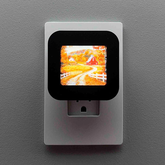 Rustic Red Barn Autumn Scene Night Light